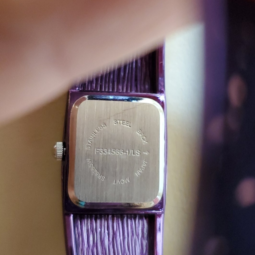 Purple Rhinestone Cuff Watch - Picture 5 of 5